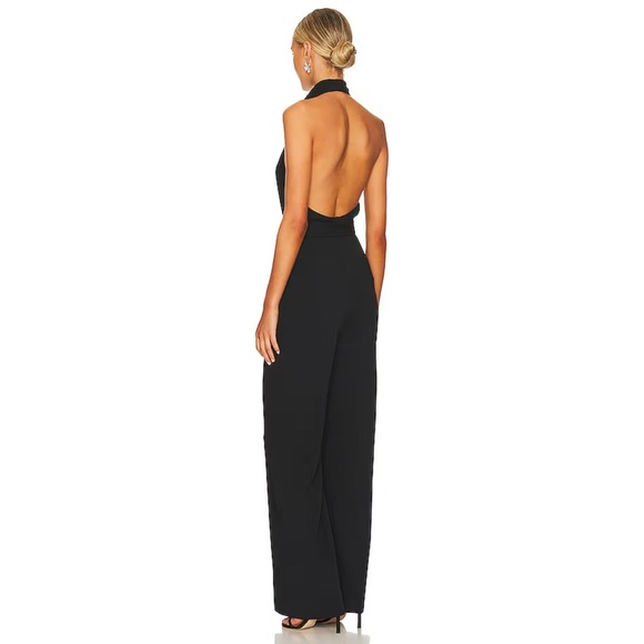 Amanda Upritchard Samba black halter open back wide leg jumpsuit - Picture 6 of 11
